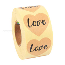 Fancy Custom Printing Adhesive Kraft Paper Seal Packaging Thank You Labels Roll Stickers